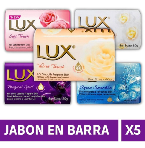 Jabón En Barra Lux 5x80g 5 Fragancias !! Super Oferta
