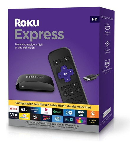 Roku Express Dispositivo De Streaming Hd Con Cable Hdmi Color Negro