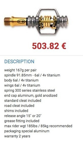 Imagen 7 de 7 de Pedales Crank Brothers Titanio - Gold 260v