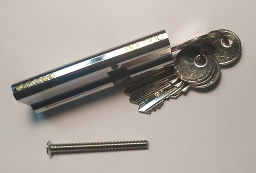 Imagen 5 de 10 de Cilindro Europerfil 80mm Asimetrico 50/30 Leva 5 Llaves Yale