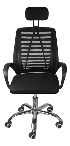 Cadeira de escritório Tech Imports Executiva Presidente Cadeira executiva Nr-17 ergonômica  preta com estofado de mesh