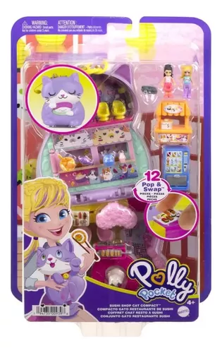 Polly Pocket Playset Mini Mundo Aventura Gato Sushi Mattel