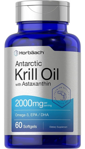 Aceite De Krill Oil Epa 2000mg 60 Caps Omega 3 Dha Eg Aa16 Sabor Sin Sabor