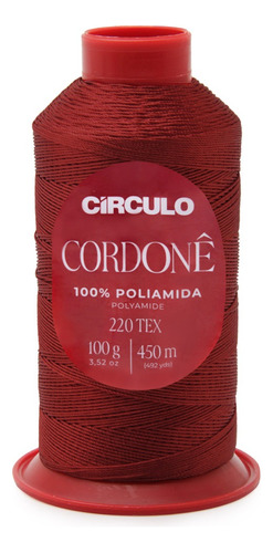 Fio Cordonê Circulo 100g 450mts Tex 220 100% Poliamida Cor 7136- Marsala