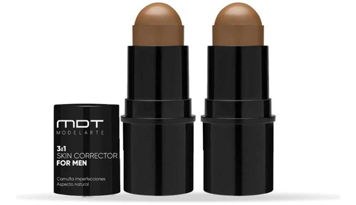 Kit X2 Skin Dark Hombre 3 En 1: Base, Polvo Y Corrector Mdt