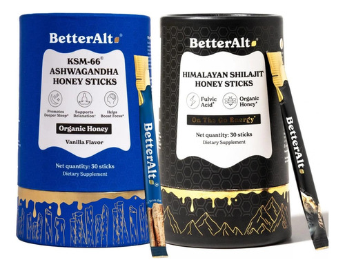 Duo Para Reducir Cortisol - Better Alt - Shilajit + Ksm-66 Miel
