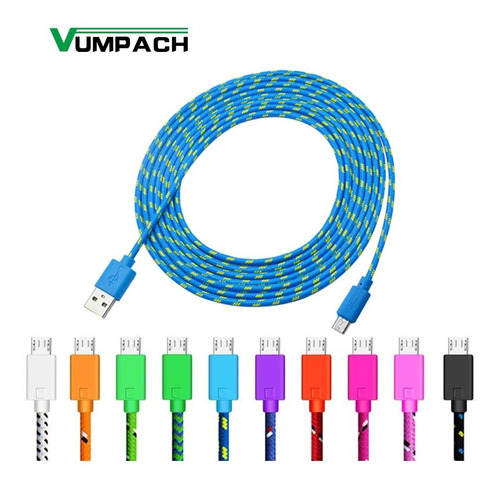 Vumpach Cabo Trançado Micro Usb 1m/2m/3m Sincronização.