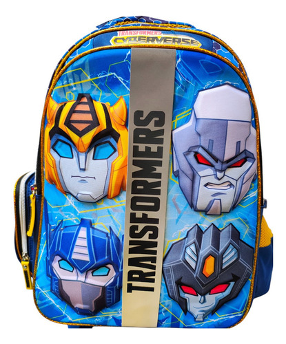 Kit Mochila Carro Lonchera Lapicera Transformers 3d Fotorama Azul Impresion 3d