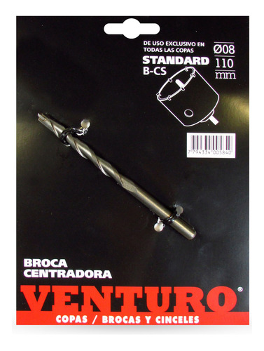 Broca Centradora Venturo 8mm X 110mm Percusión Std