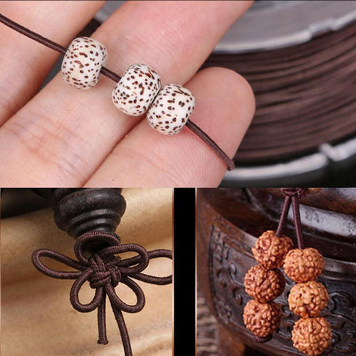 Imagen 2 de 12 de 5 Cuerdas Elásticas Para Hacer Joyas Budistas, Color Negro,
