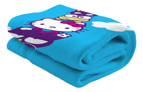 Toalla Premium Para Baño 75x147cm Hello Kitty Friends Color Celeste