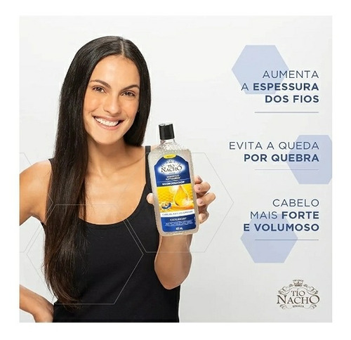 Kit Tio Nacho Shampoo Antiquedas E Engrossador 415ml + Condi
