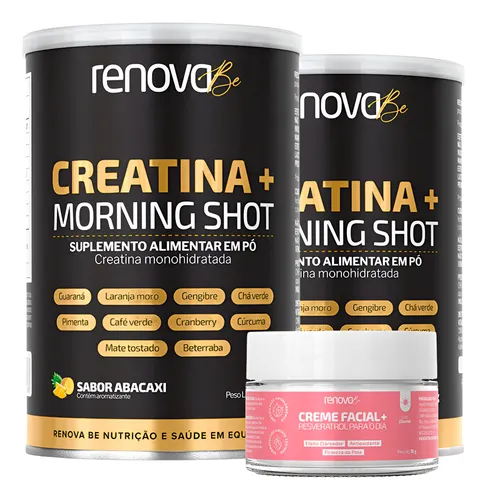 Kit 2x Creatina Monohidratada Renova Be + Creme Resveratrol