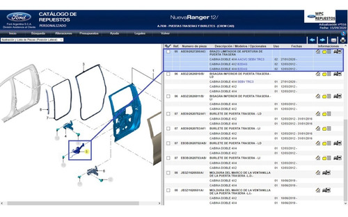 Imagen 6 de 6 de Bisagra Limitador Puerta Ranger Traser Legitimo Ford Genuino