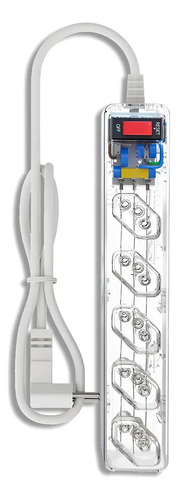 Filtro De Linha Clamper Iclamper Energia 5 Tomadas, Com Dps E Proteção Contra Raios E Surtos Elétricos Transparente 127/220v
