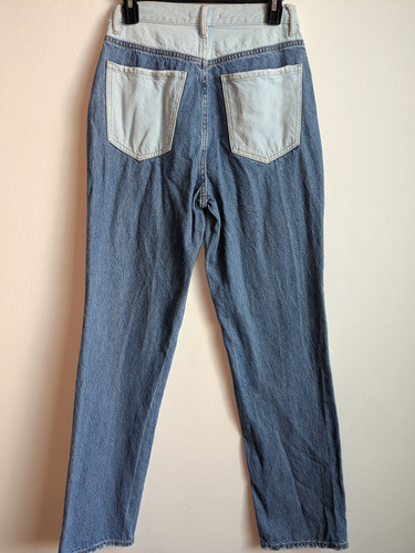 Pacsun Jeans Pachwork Rectos Tiro Alto Azul Claro Mujer (Usado)