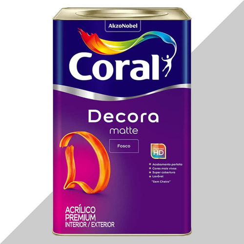 Tinta Latex Coral Decora Matte Fosco 18l Algodao Cinzento