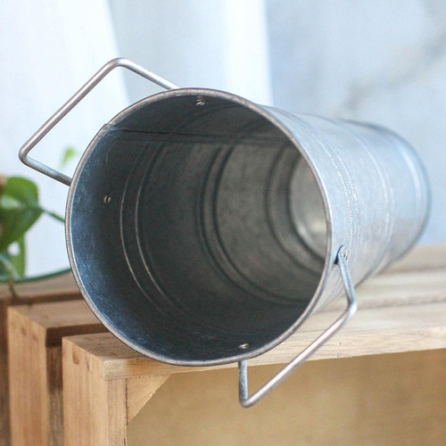 . Jarrón De Metal Galvanizado, Cubo For Flores, Cubos Altos