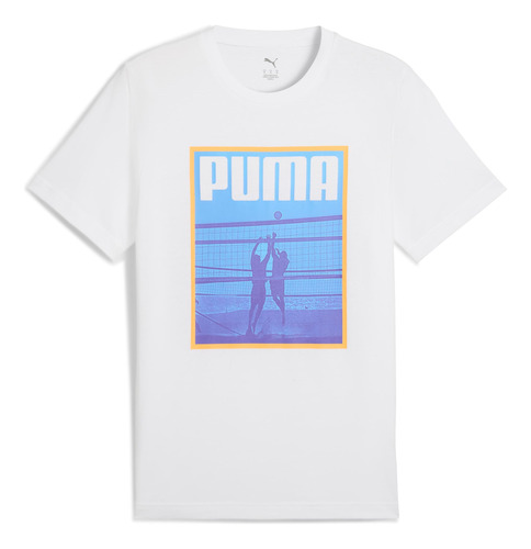 Playera Puma Graphics Volley Tee Unisex Blanco