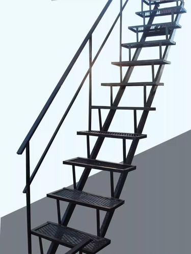 Escalera Recta Hierro Rejilla Malla 2m X 60cm Entrepisos