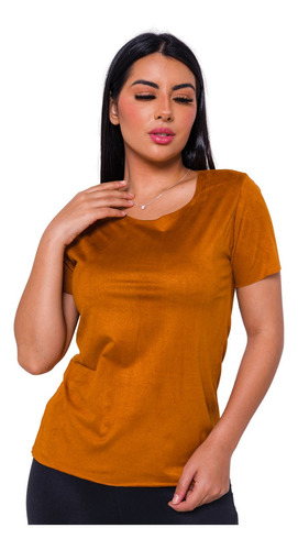 Blusa Suede Feminina T-shirt Moda Promoção 201