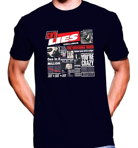 Camiseta Premium Dtg Rock Estampada Guns And Roses Lies