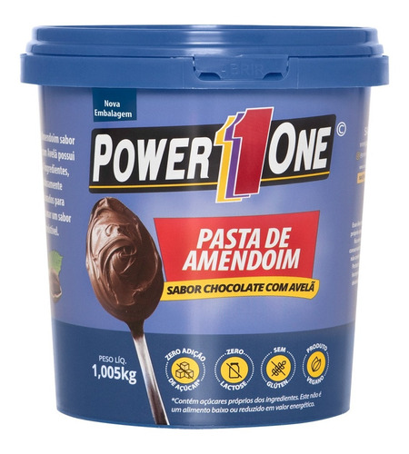 Pasta De Amendoim Chocolate Avelã 1kg Power One Lançamento