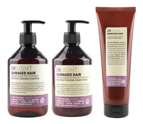 Insight Damage Hair Shampoo & Acond 400ml & Mascarilla 250ml