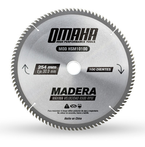 Hoja De Sierra Omaha  254 Mm 100 Dientes Para Madera