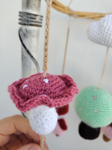 Movil De Cuna Tejido A Crochet Animalitos Del Bosque 4 Animalitos Animales Del Bosque