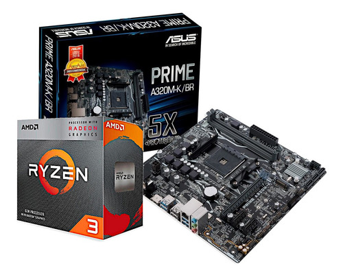 Kit Processador Amd Ryzen 3 3200g Asus A320m-k/br