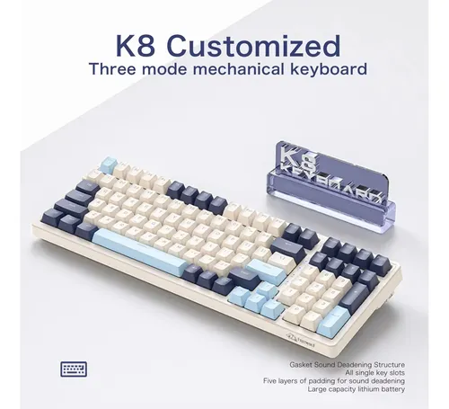 Teclado Mecânico Sem Fio Freewolf K8 100 Teclas . | Parcelamento