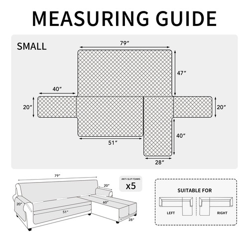 Funda De Sofá Seccional Issuntex Reversible En Forma De L Pa