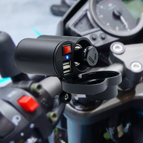 Cargador Usb Para Motocicleta, 12 V, Doble Conector Usb, Imp