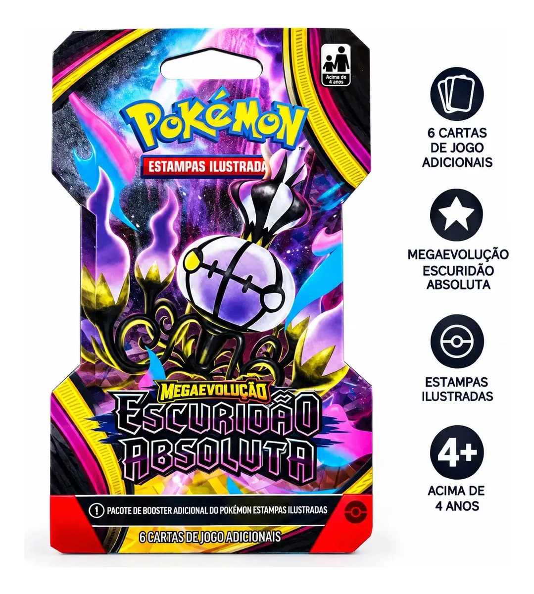 Pokémon ME05 Escuridão Absoluta Booster 6 Cartas Copag