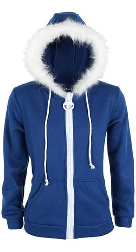 Chaqueta Azul Con Capucha Y Cremallera Sudaderas Con Cremall