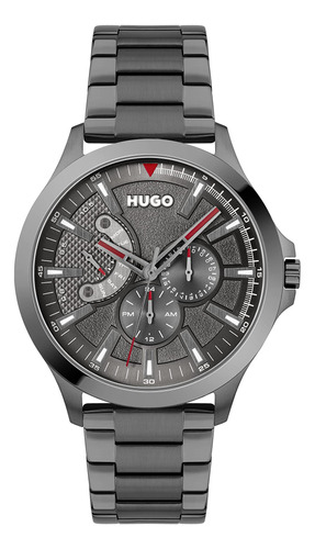 Hugo Leap - Reloj Casual Multifuncion De Acero Inoxidable Y 