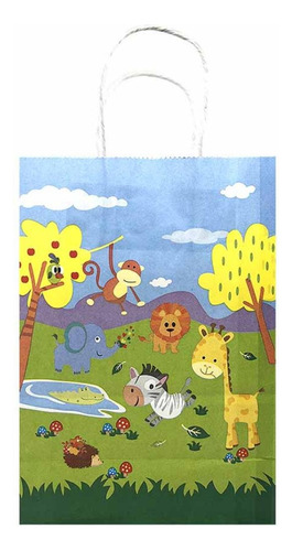 Bolsa Con Asa Animales 10 Unidades 15x8x21 Cm