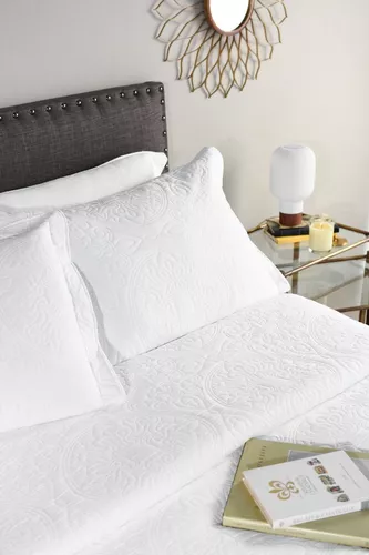 Cubrecama Matelaseado 100% Algodon Prata Queen Con Fundas – Tucumán Textil