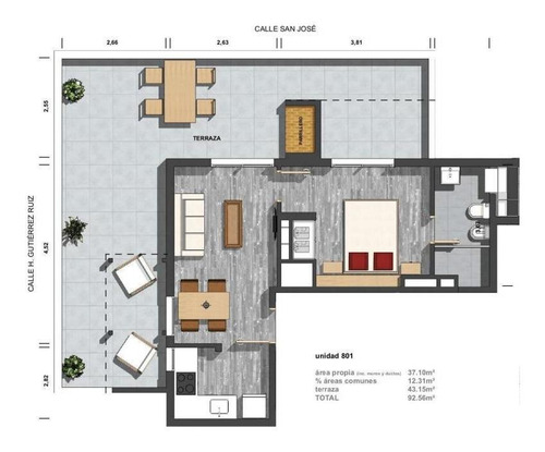 Imagen 3 de 16 de Km 0 Austral | 801 Apartamento 1 Dormitorio En Venta En Centro (montevideo) | Piso Alto Con Box | Gran Terraza Y Parrillero