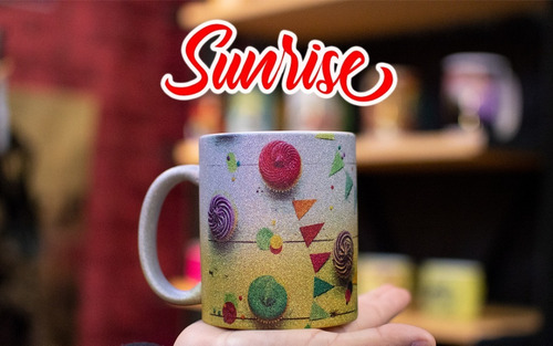 Imagen 6 de 10 de Taza Sunrise Diamante T L P 11oz Para Sublimación 2 Tonos