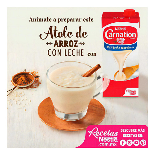 Leche Evaporada Nestlé Carnation Clavel 720g más Nestlé Media Crema 190g