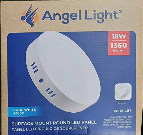 Panel Led Super Blanc.redondo 18w Angel Light