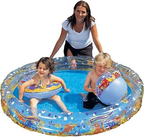 Piscina Inflable Niños Niñas Redonda Ecology 147cm X 25cm Color Fondo marino