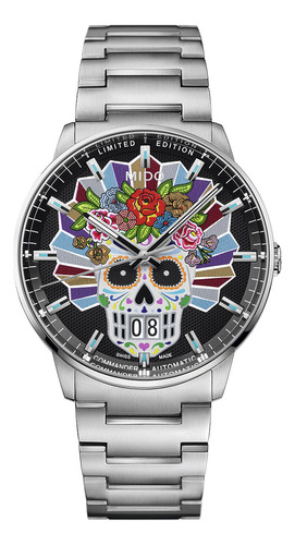 Reloj Hombre Mido M021.626.11.051.02 Big Date Catrina Iv Color de la correa Plateado Color del bisel Plateado Color del fondo Negro