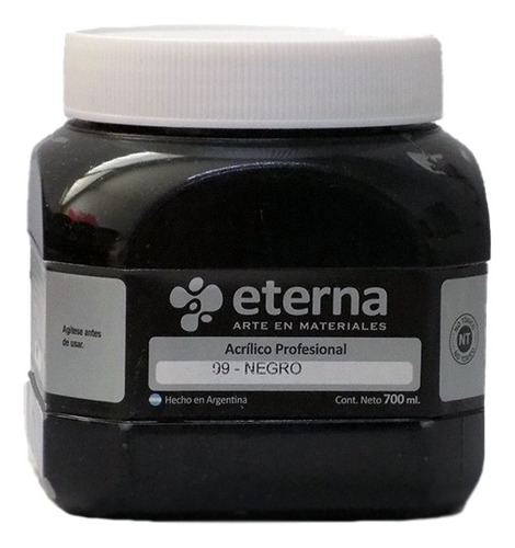 Eterna Acrilico Profesional Negro 700ml