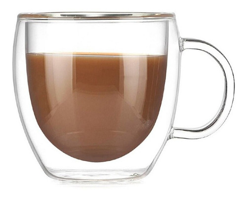 4 Vasos Doble Pared Vidrio De 150 Ml Café O Té