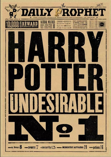 Poster Indeseable No. 1 Periódico Harry Potter Daily Prophet