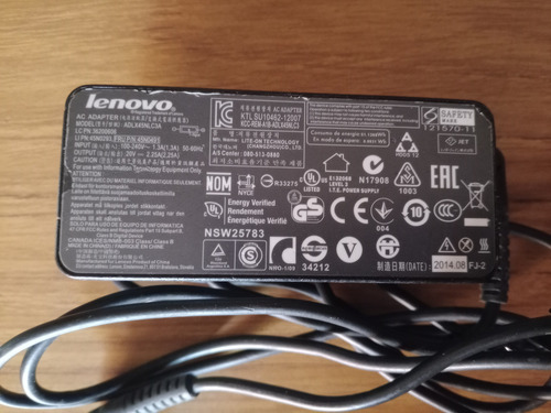 Cargador Notebook Lenovo 20v 2.25a Mod. Adlx45nlc3a Negro (Usado)