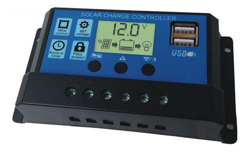 Imagem 2 de 4 de Controlador Carga Painel Solar 30a Usb 12/24v Pwm